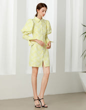 Load image into Gallery viewer, Daffodil yellow floral mini dress