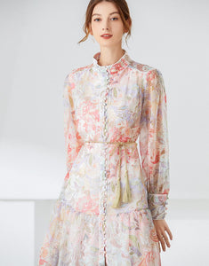 Gelato pastel floral midi dress