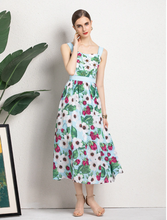 Load image into Gallery viewer, White flower and rose summer midi dress *WAS £145*