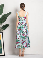 Load image into Gallery viewer, White flower and rose summer midi dress *WAS £145*