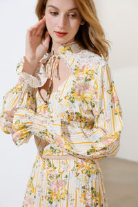 'Fruit Salad' Floral striped Top & Skirt