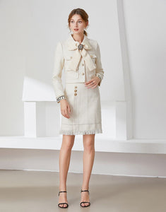 "Pretty love"  Cream tweed suit set