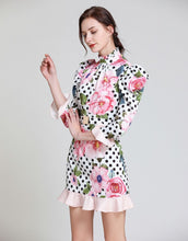 Load image into Gallery viewer, Dot To Dot Rose Mini Dress