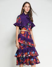 Load image into Gallery viewer, purple dress with floral print sample sale