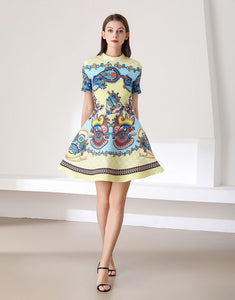 Comino couture peacock skater dress deals