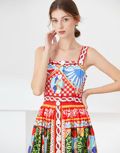 The knight tapestry midi dress